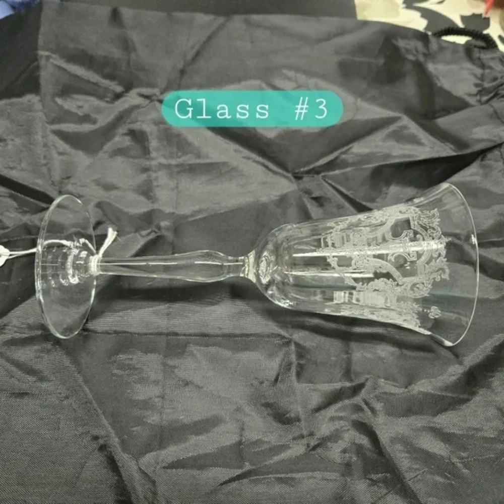 3 Morgantown Glass Co's Virginia Cordial Etched in Clear Wine/Water Glass - Picture 15 of 16